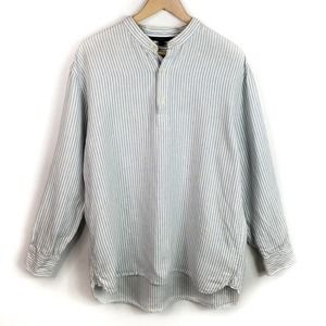 Boden 100% Linen Blue White Striped Tunic Size L